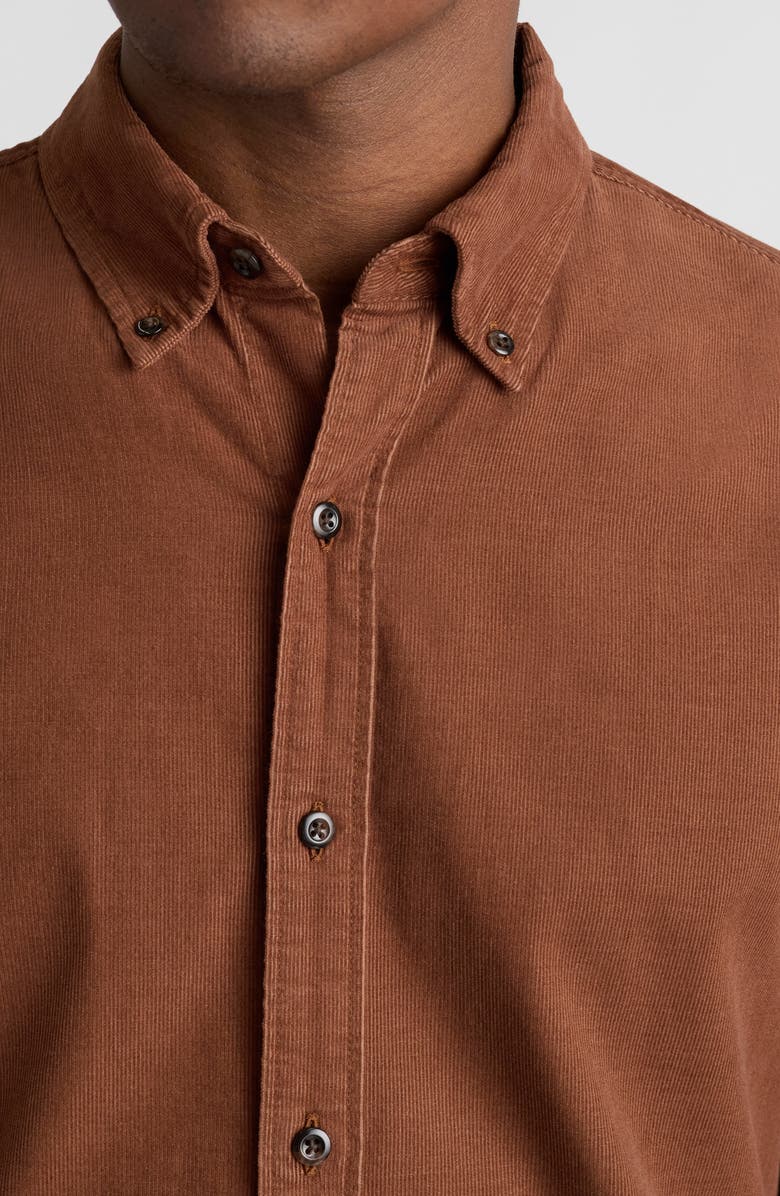 Bonobos Cotton Corduroy Button-Down Shirt, Alternate, color, Tortoise Shell - 19-1241 Tcx