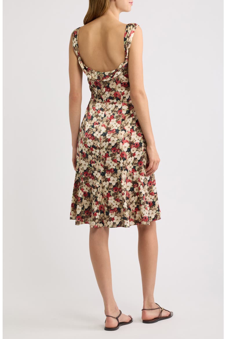 Donielle Cowl Neck Silk Dress, Alternate, color, WILDFLOWER BRAMBLE