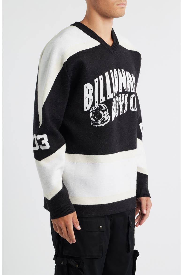 BB Puck V-Neck Jersey Sweater, Alternate, color, BLACK