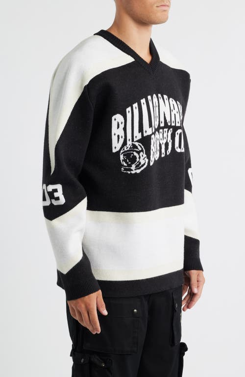 Billionaire Boys Club Bb Puck V-neck Jersey Sweater In Black