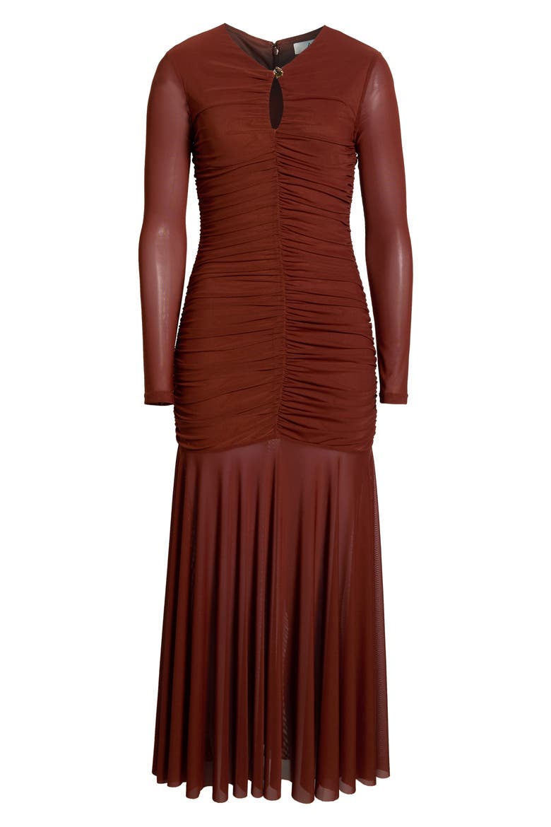 Yasmine Long Sleeve Midi Dress, Alternate, color, RUST