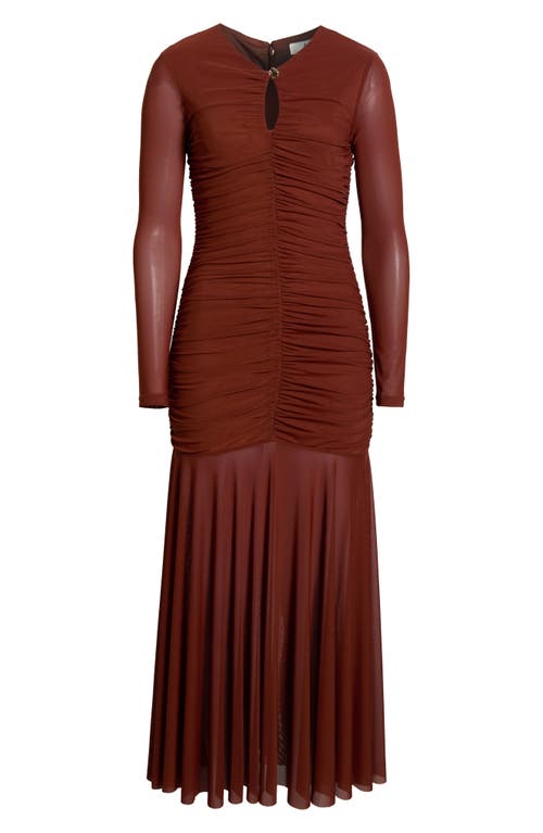 Astr The Label Yasmine Long Sleeve Midi Dress In Brown