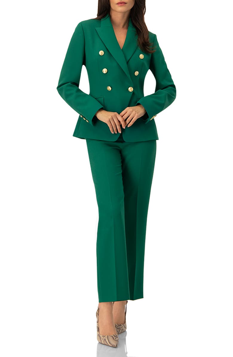 IVONNE Double-Breasted Blazer with Buttons, Alternate, color, Green