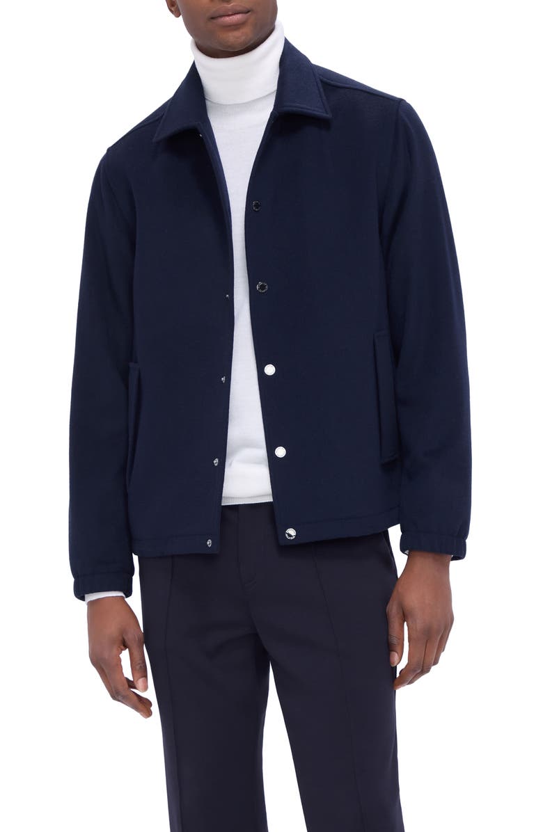 Bugatchi Snap Front Wool Blend Field Jacket, Main, color, 