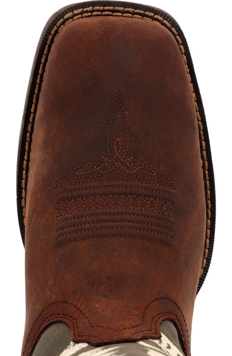 DURANGO Army Green Usa Print Western Boot, Alternate, color, Brown And Army Green