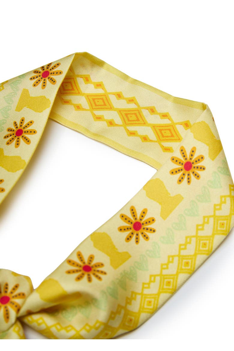 Frida With Love Silk Skinny Fringe Scarf, Alternate, color, Marigold Sol