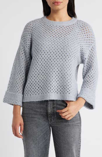 Wit & Wisdom Open Stitch Cuffed Sweater In Blue Shadow