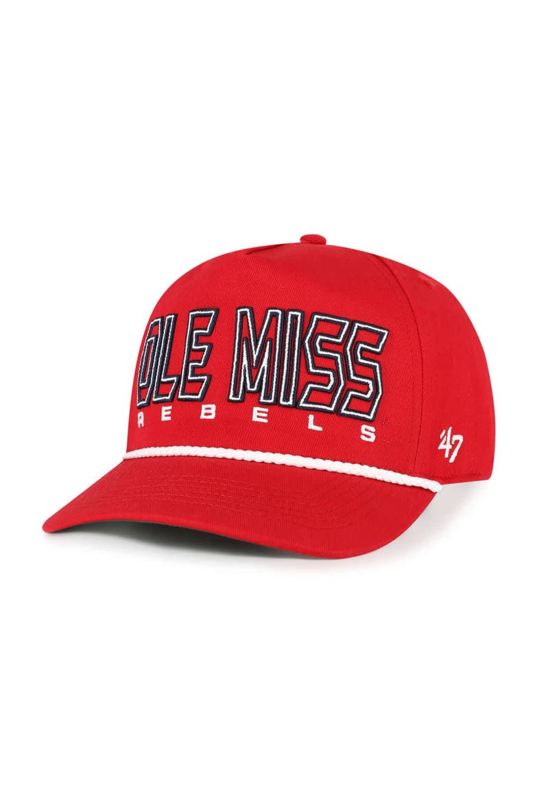 Youth '47 Red Ole Miss Rebels Byline Hitch Adjustable Hat, Alternate, color, Red