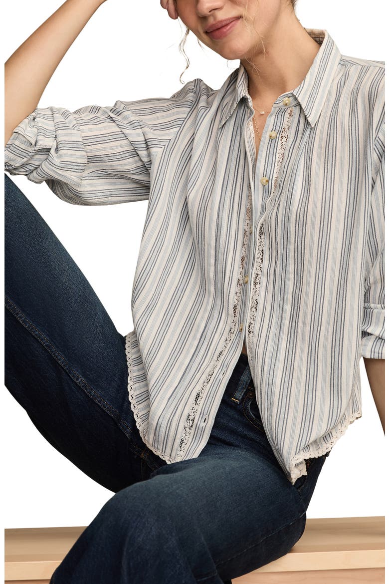 Lace Trim Shirt, Alternate, color, BLUE STRIPE