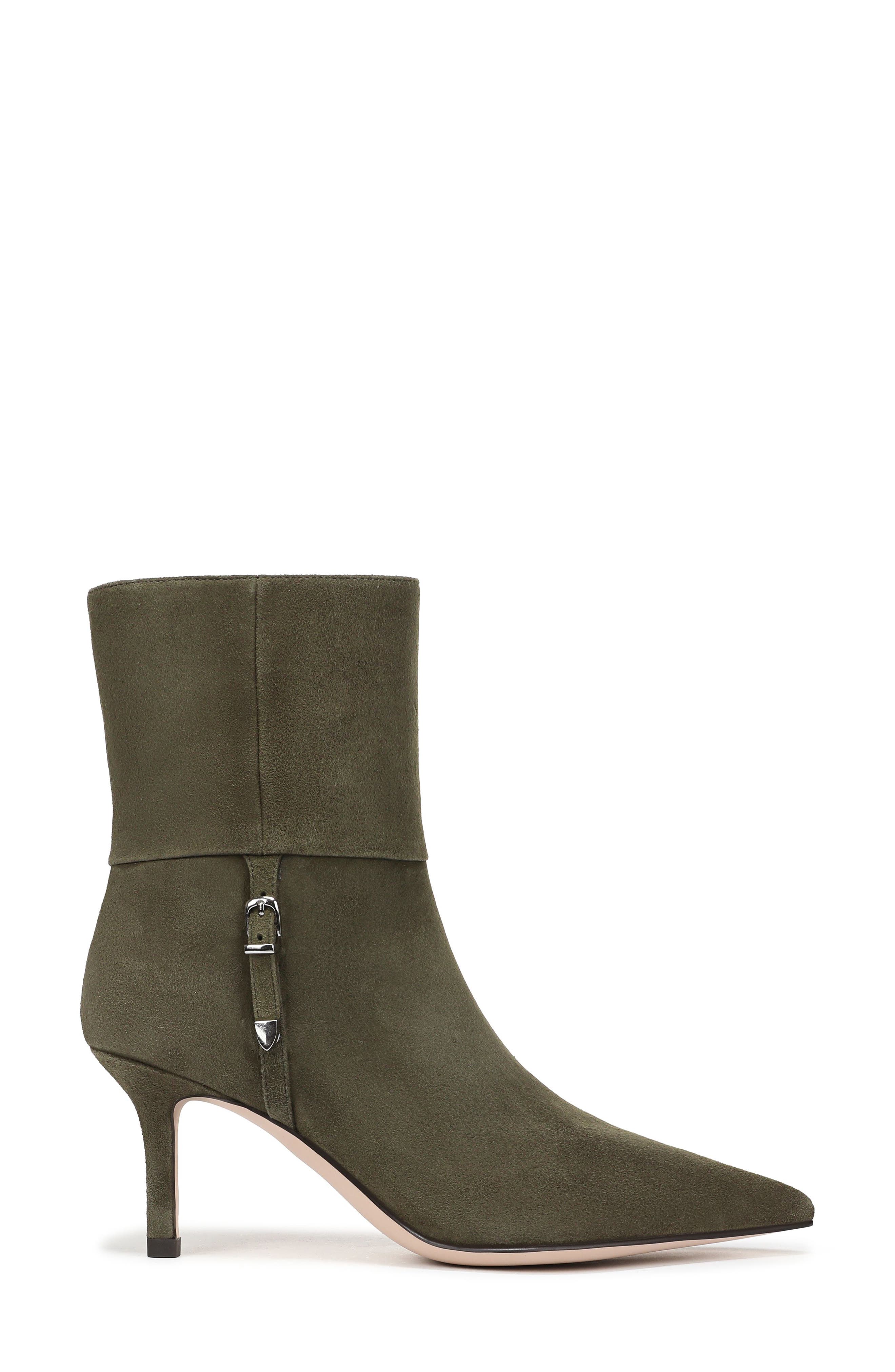 Tamra Pointed Toe Bootie, Alternate, color, OLIVE SUEDE
