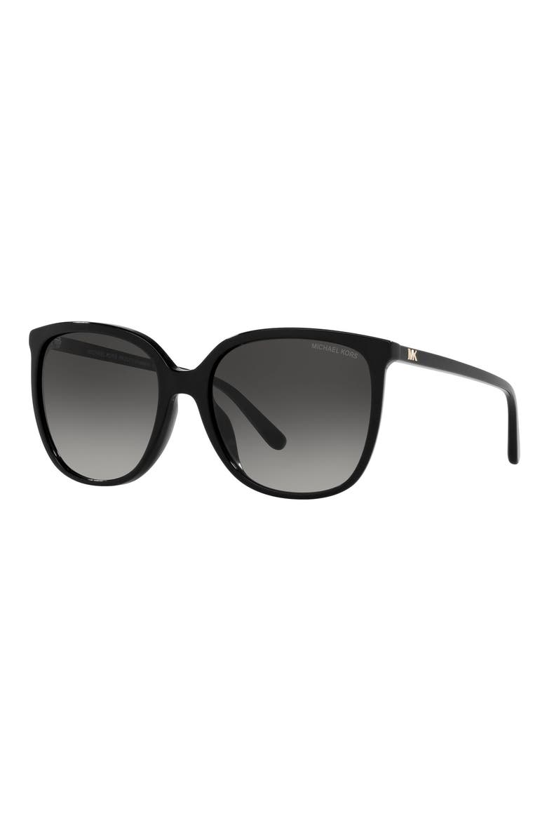 57mm Gradient Cat Eye Sunglasses, Alternate, color, BLACK
