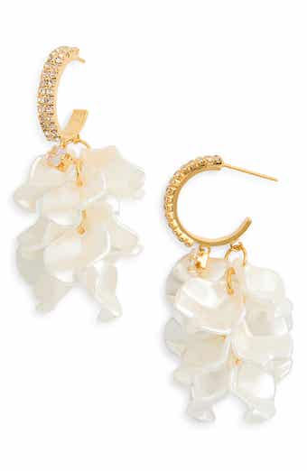 EYE CANDY LOS ANGELES Karina Cubic Zirconia Petal Drop Hoop Earrings