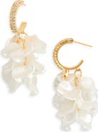 EYE CANDY LOS ANGELES Karina Cubic Zirconia Petal Drop Hoop Earrings