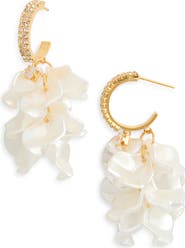 EYE CANDY LOS ANGELES Karina Cubic Zirconia Petal Drop Hoop Earrings