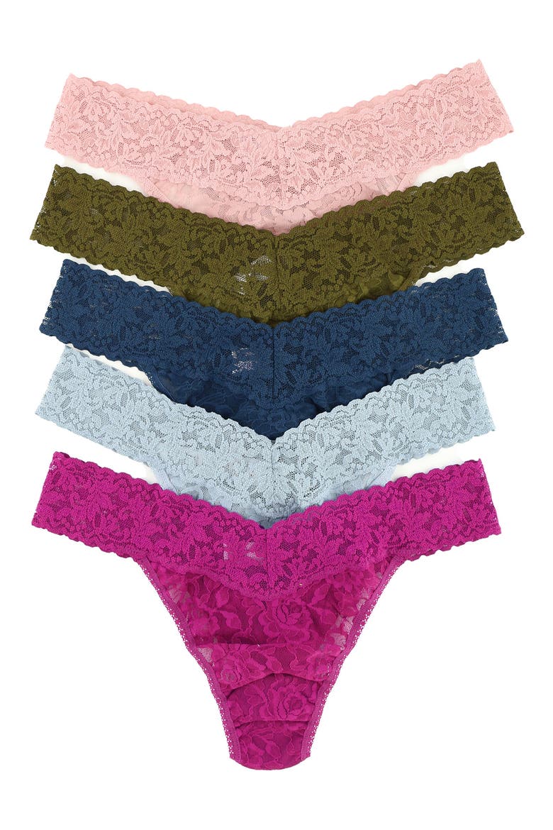 5-Pack Original Rise Thongs, Main, color, DROS/OLVG/NORI/SARG/