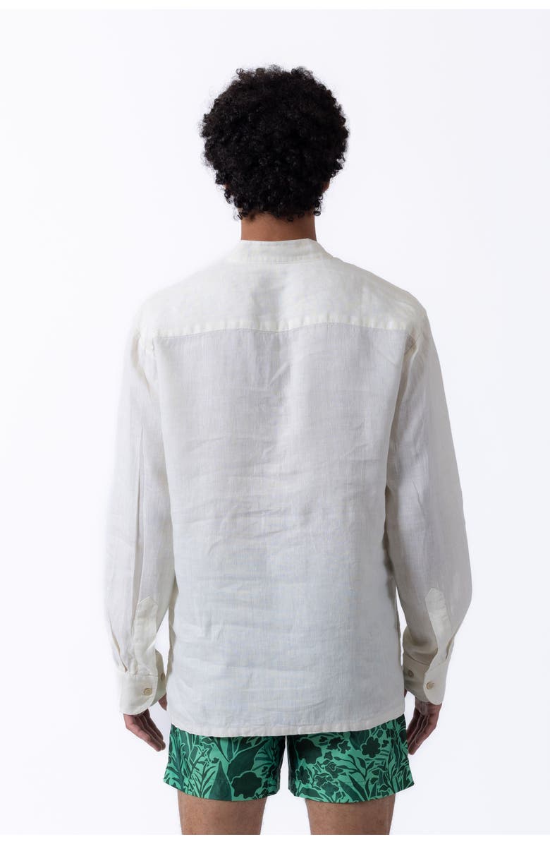 PRINCE & BOND Edward Linen Polo, Alternate, color, Off White