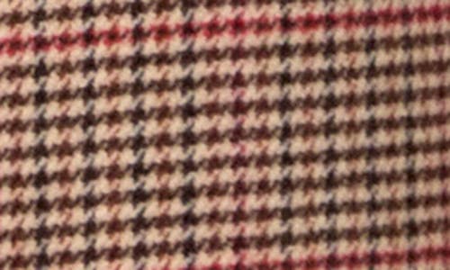 English Factory Houndstooth Check Contrast Wool Blend Coat In Brown