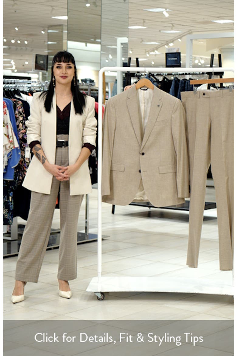 Ross Slim Fit Tan Cotton & Wool Blend Suit video