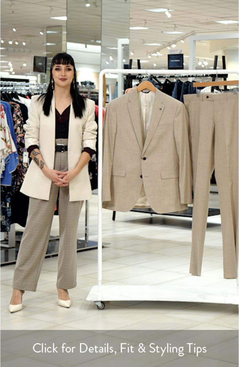 Ross Slim Fit Tan Cotton & Wool Blend Suit, sales video thumbnail