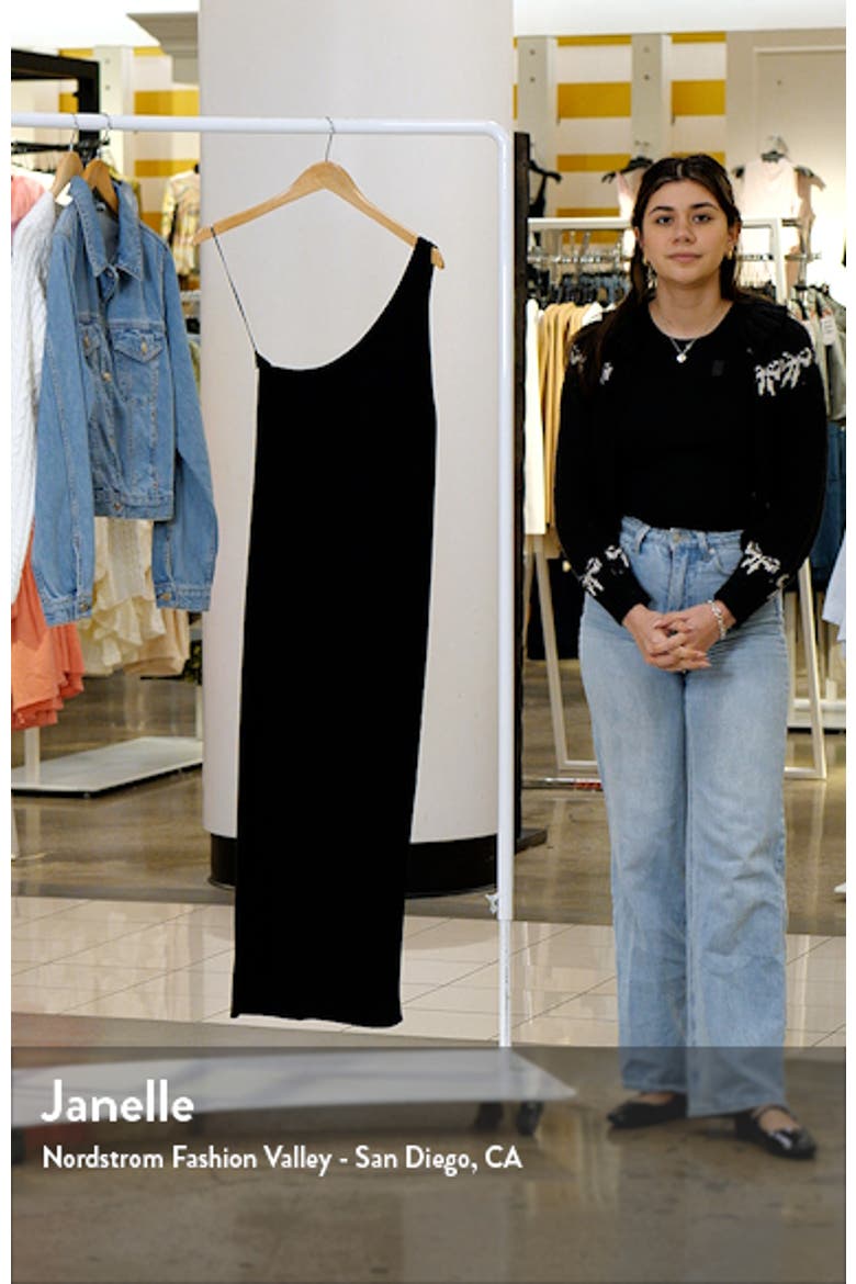One-Shoulder Side Slit Rib Midi Dress video
