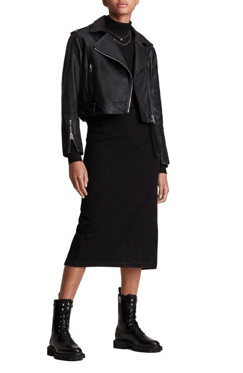 AllSaints Ayra Leather Biker Jacket, Alternate, color,