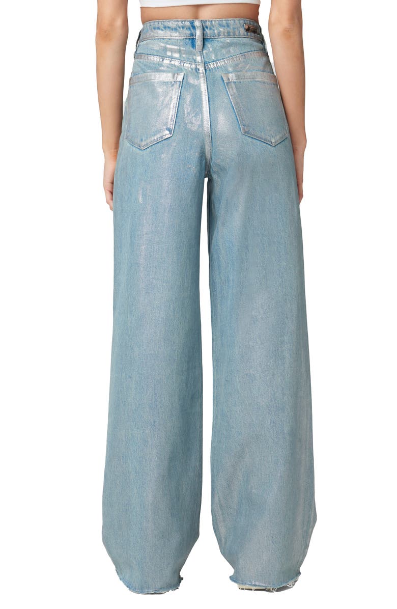 BLANKNYC High Waist Metallic Coated Wide Leg Jeans, Alternate, color, 