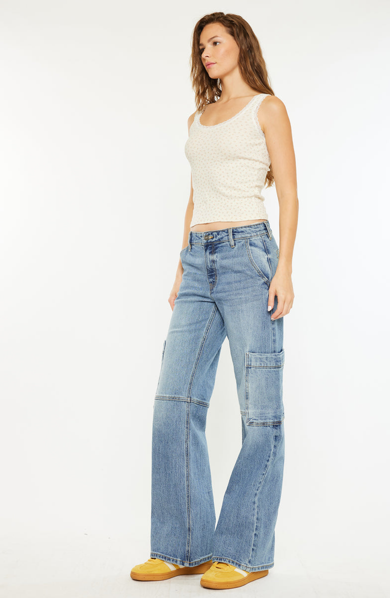 KanCan Priority Low Rise X-Cargo Jeans, Alternate, color, Medium Wash