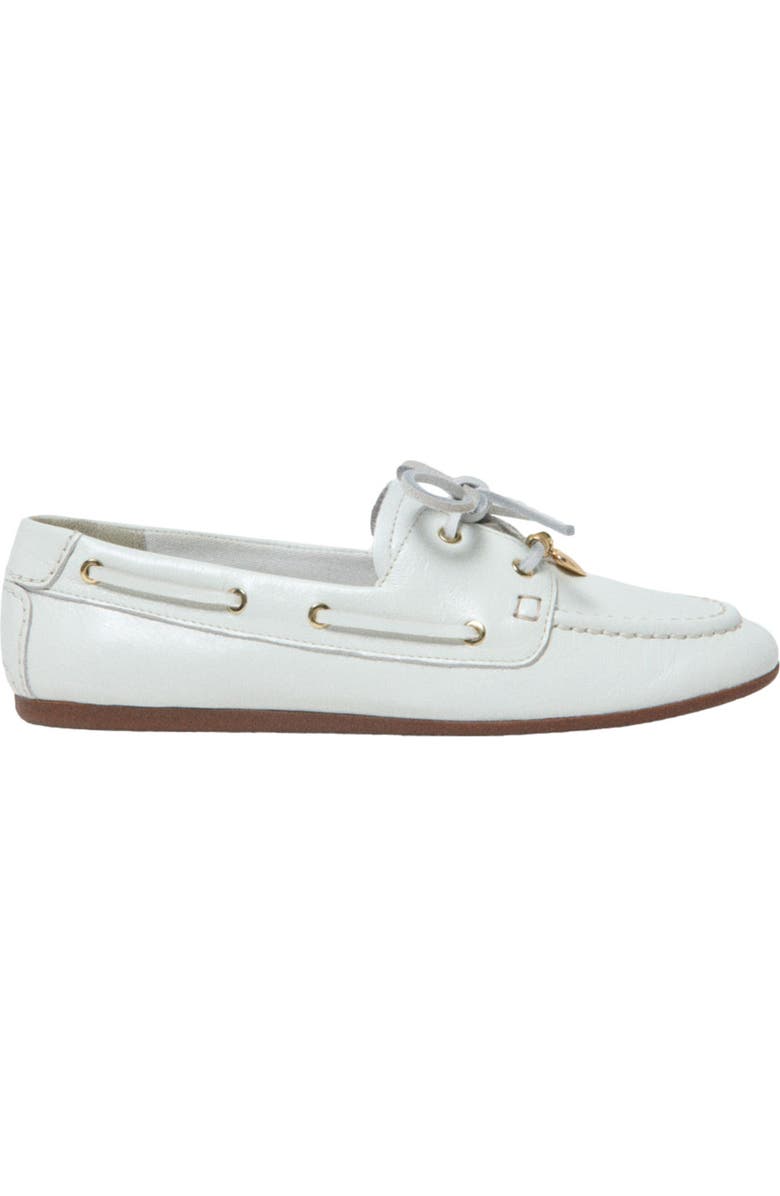 maje Leather boat shoes, Main, color, White