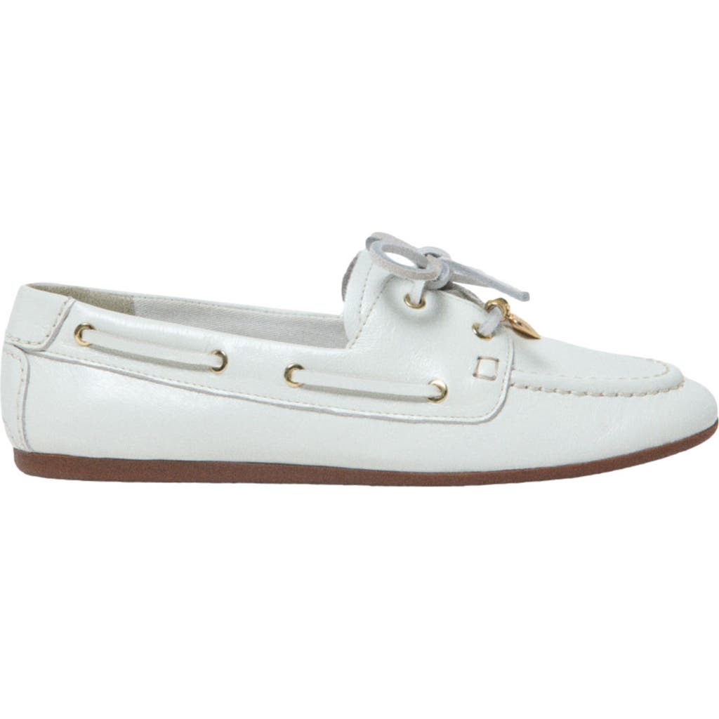 maje Leather boat shoes in White at Nordstrom, Size 39