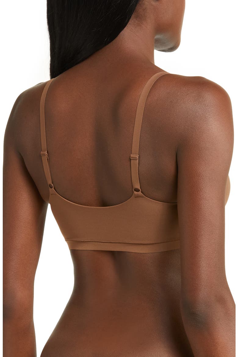 Soft Stretch Scoop Padded Bralette, Alternate, color, COCOA