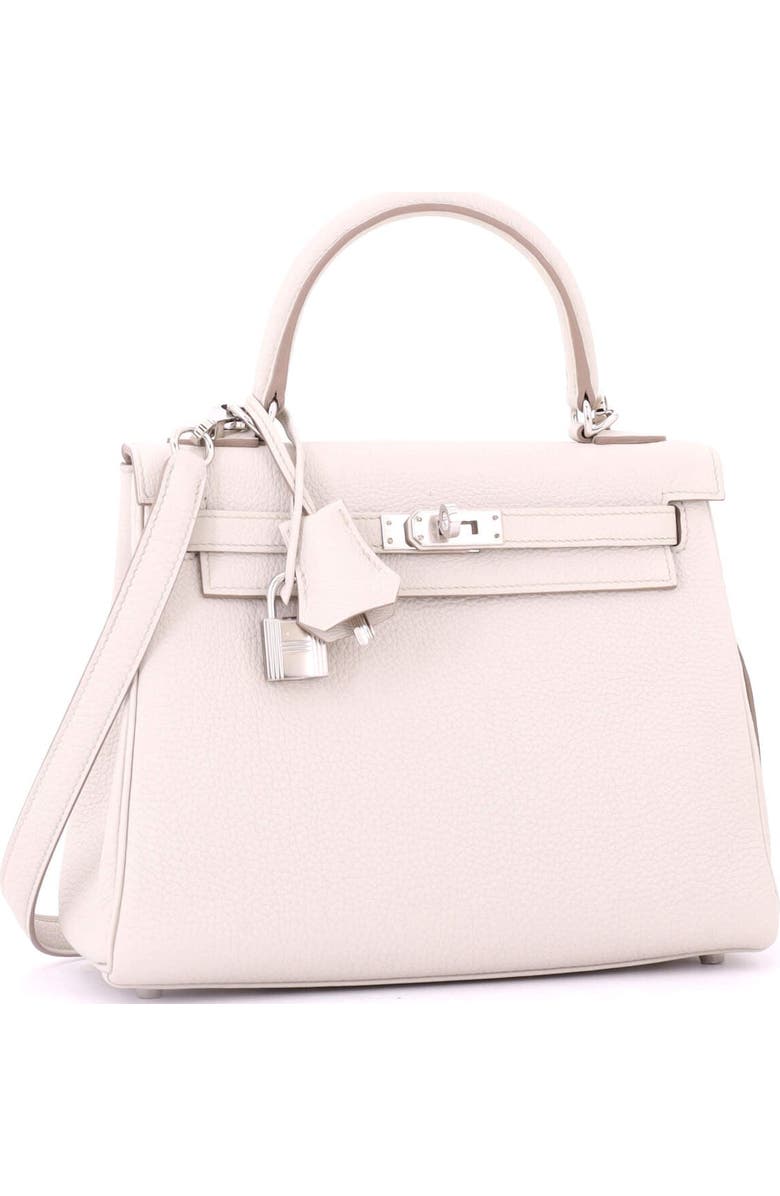 Pre-Owned Hermes Kelly Handbag Light Togo with Palladium Hardware 25, Alternate, color, Beton