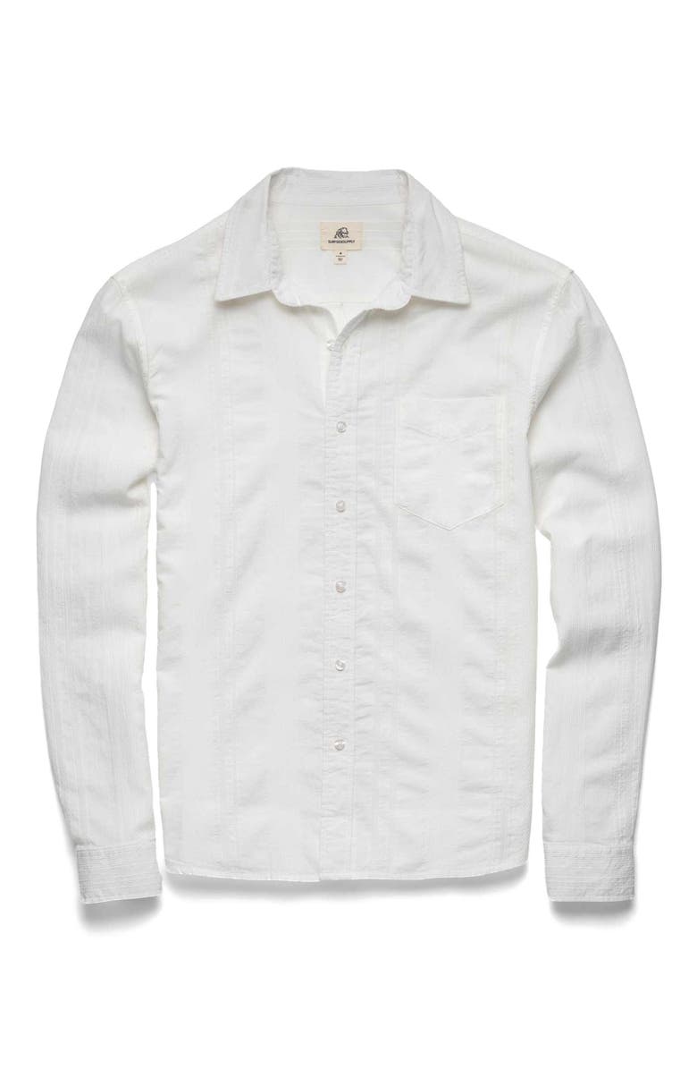 Surfside Supply Co. Brian Dobby Stripe Shirt, Main, color, White
