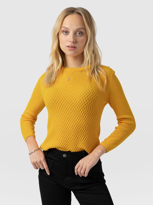 Shop Saint + Sofia Honeycomb Rib Sweater