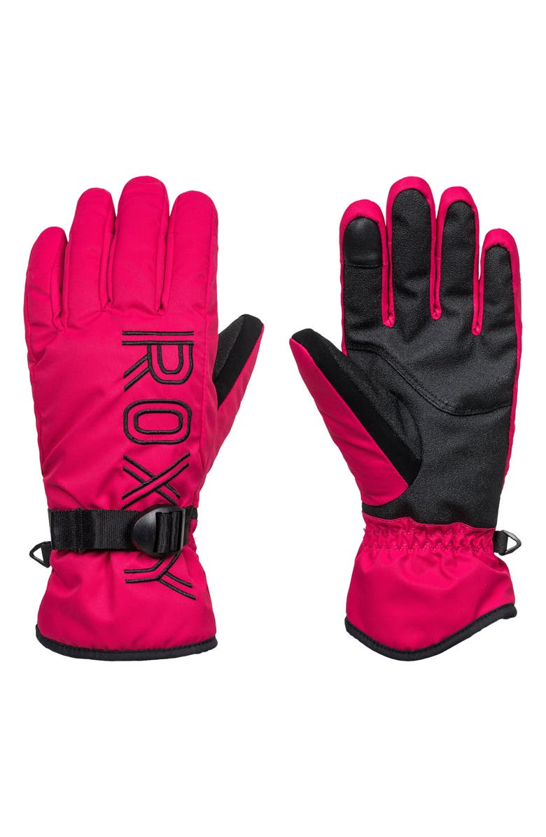 Roxy Freshfield Waterproof Ski Gloves, Main, color, 