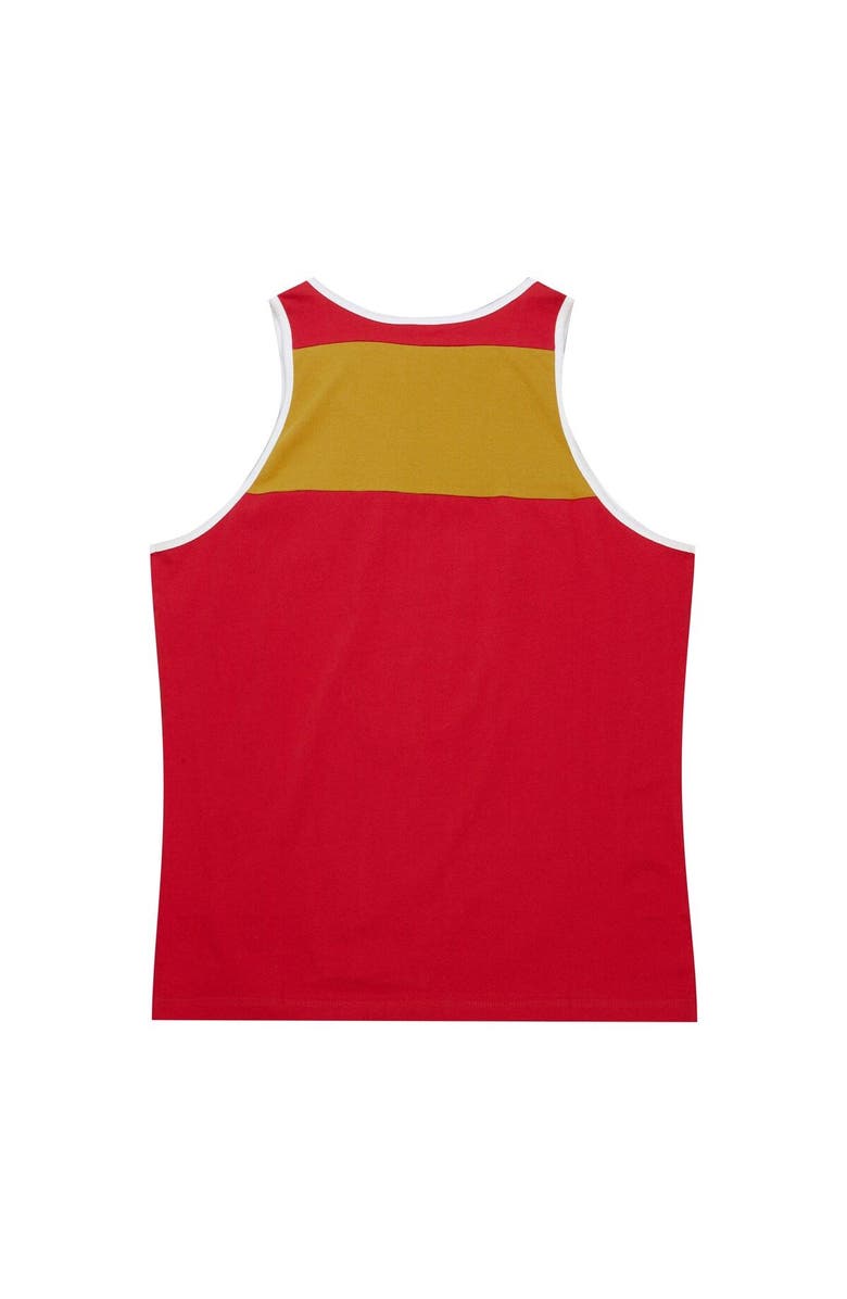 Mitchell & Ness Men's Mitchell & Ness Scarlet/Gold San Francisco 49ers  Heritage Colorblock Tank Top, Alternate, color, Scarlet