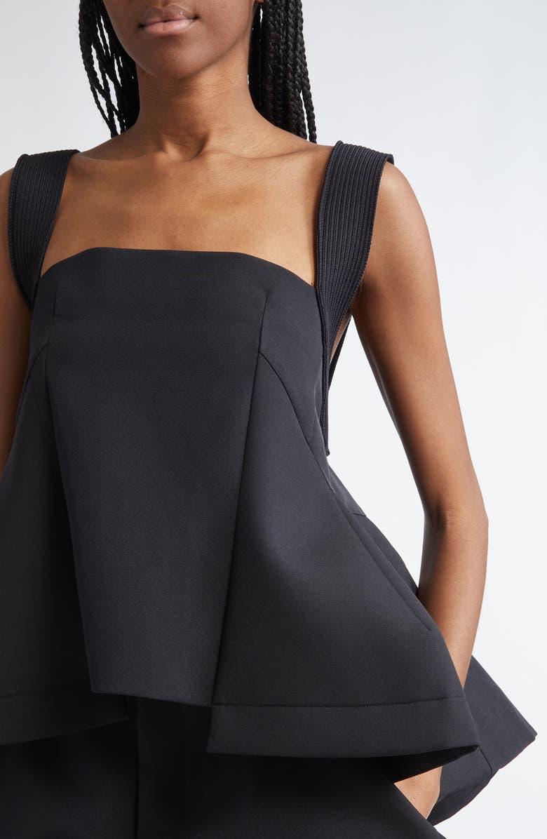 Sacai Mixed Media High-Low Flare Top, Alternate, color, 