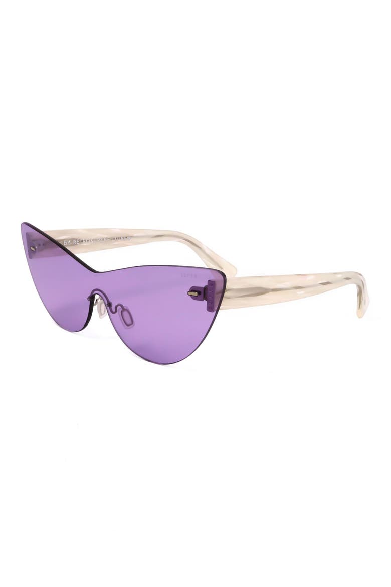 54mm Mask Cat Eye Sunglasses, Alternate, color, CREAM