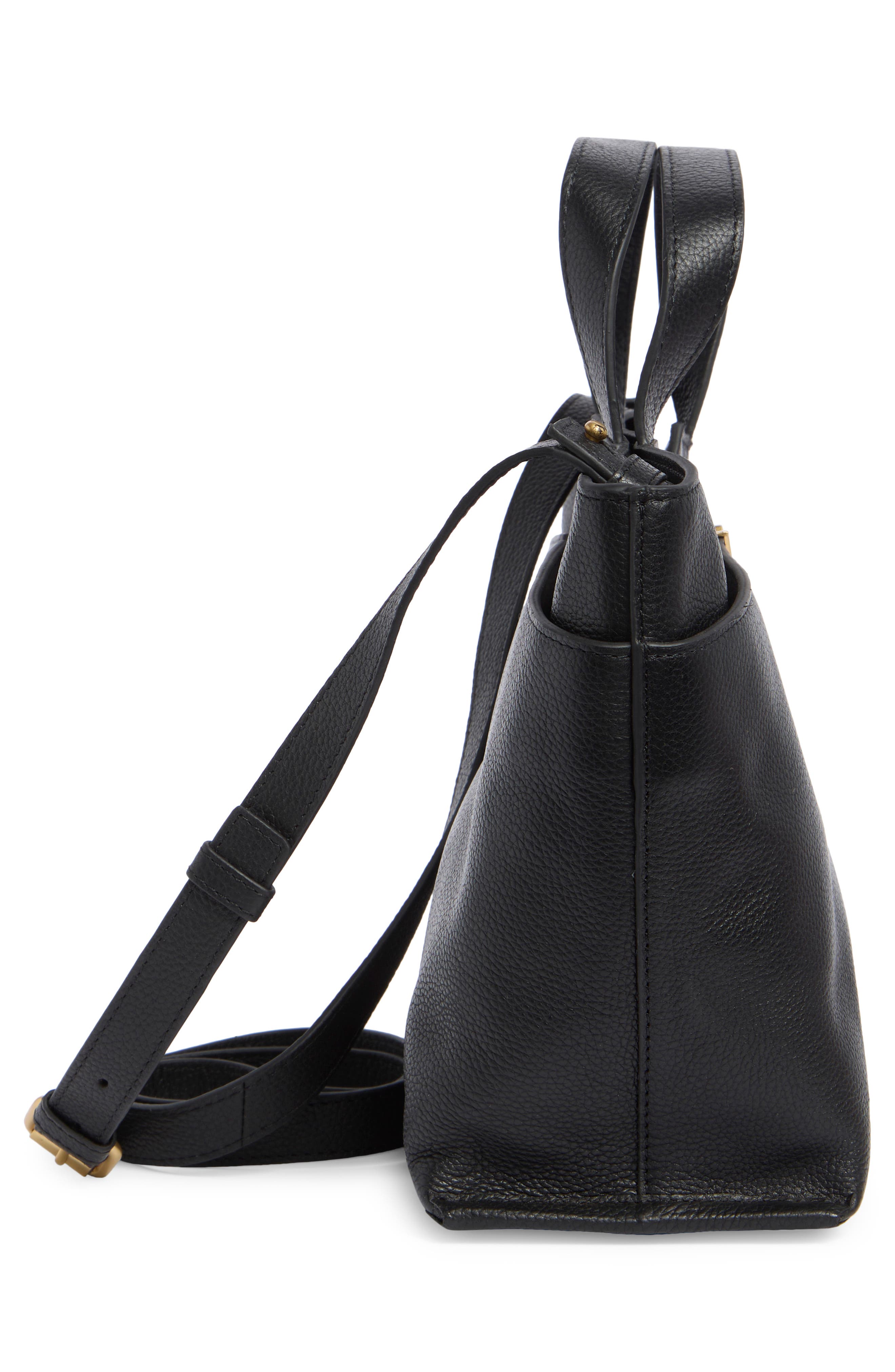 Vince Camuto April Leather Satchel, Alternate, color, Black