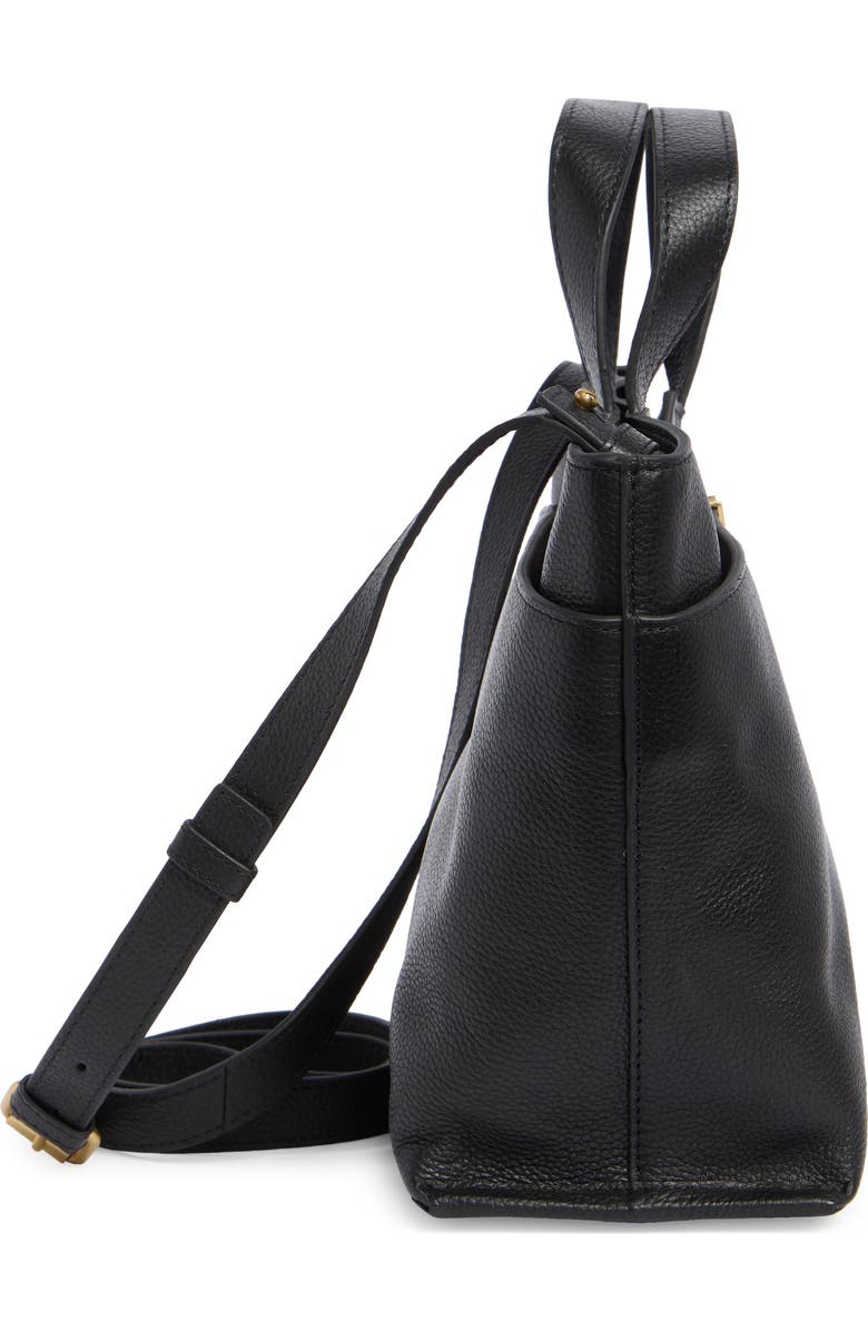 Vince Camuto April Leather Satchel, Alternate, color, Black