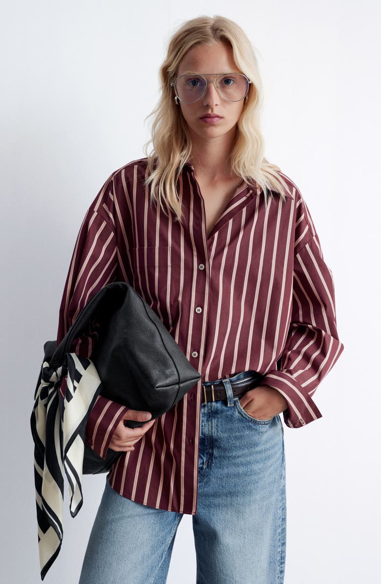 & Other Stories Stripe Oversize Cotton Button-Up Shirt, Alternate, color,