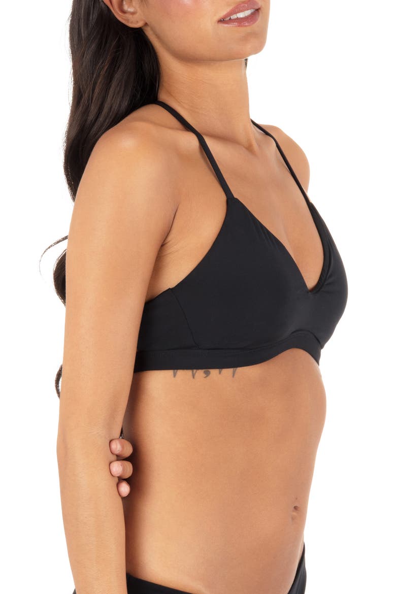 Racerback Bikini Top, Alternate, color, BLACK