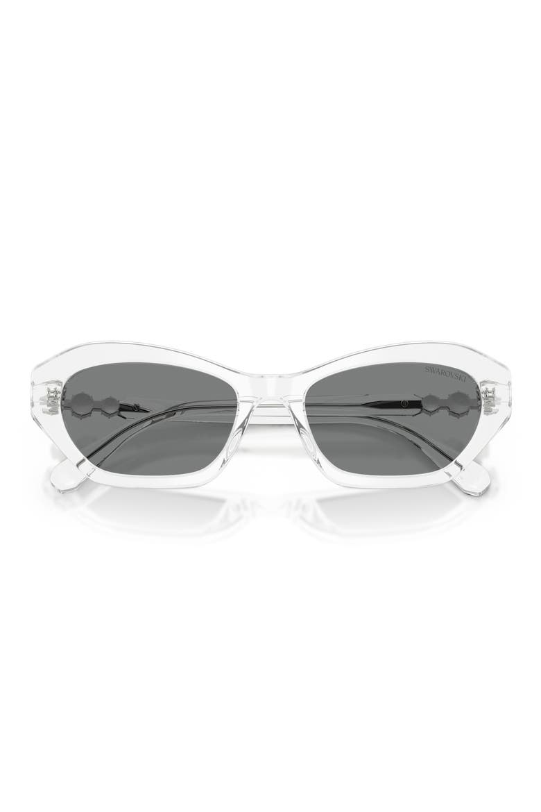 54mm Cat Eye Sunglasses, Alternate, color, TRANSPARENT / DARK GREY