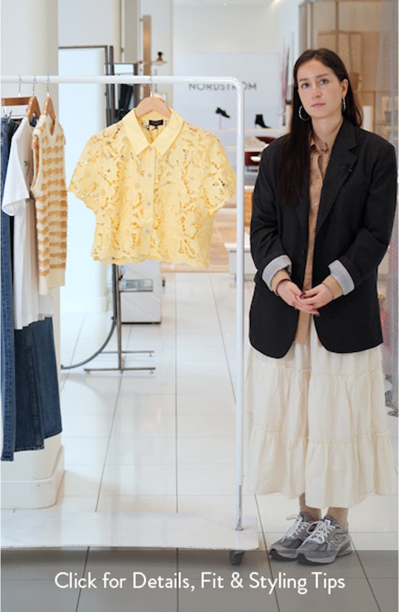 Micah Lace Embroidered Button-Up Top, sales video thumbnail