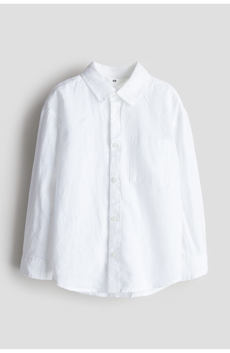 H&M Linen-blend Shirt, Main, color, White