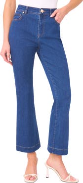 CeCe High Waist Flare Leg Ankle Jeans