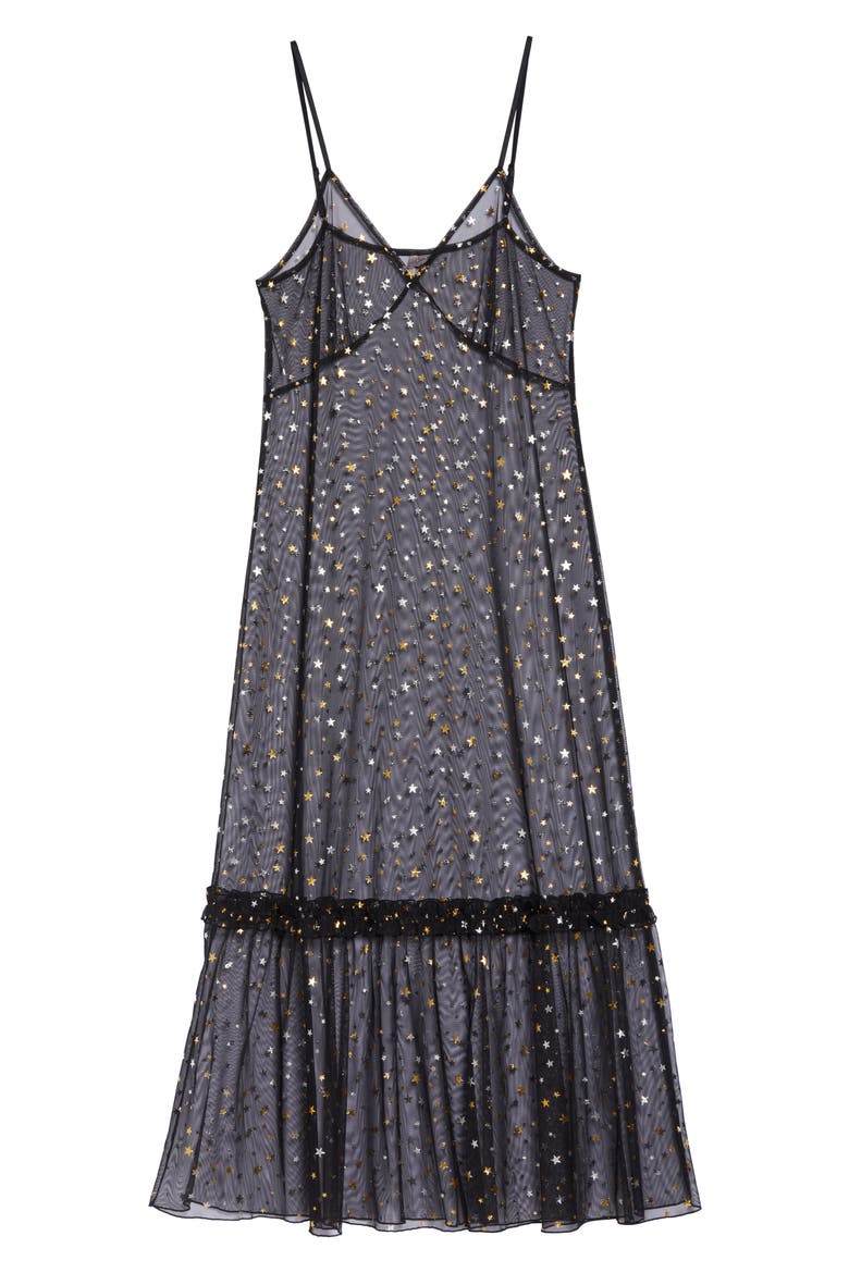 Glitter Star Sheer Full Slip, Alternate, color, BLACK