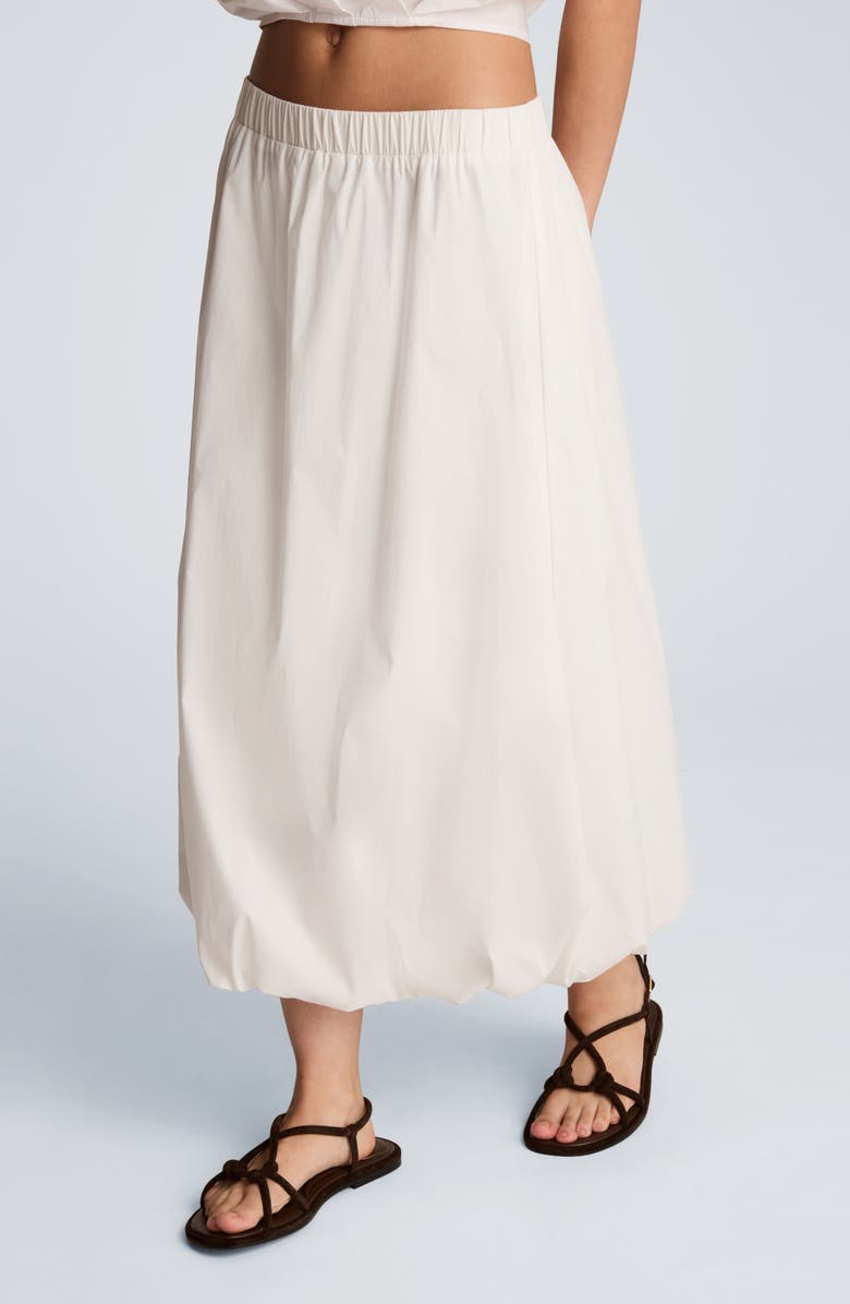 Kenneth Cole Bubble Cotton Blend Maxi Skirt, Alternate, color, Pure White