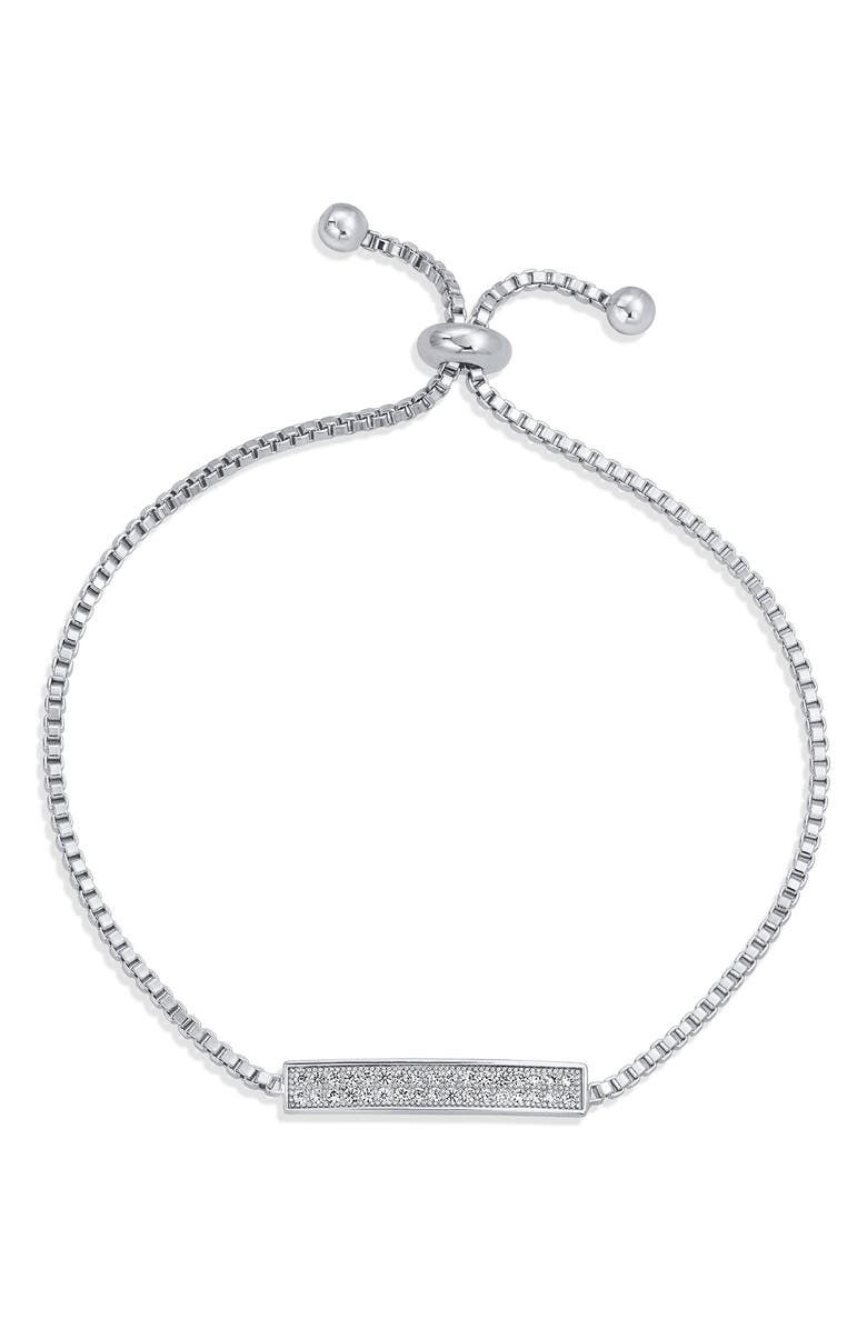 BLING JEWELRY Cubic Zirconia Bolo Bracelet, Main, color,