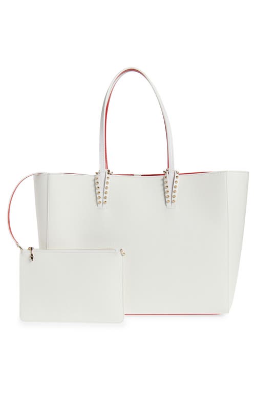 Christian Louboutin Large Cabata Soft Leather Tote Bag In Bianco/gold