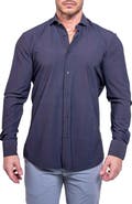 Maceoo Einstein Print Cotton Button-Up Shirt